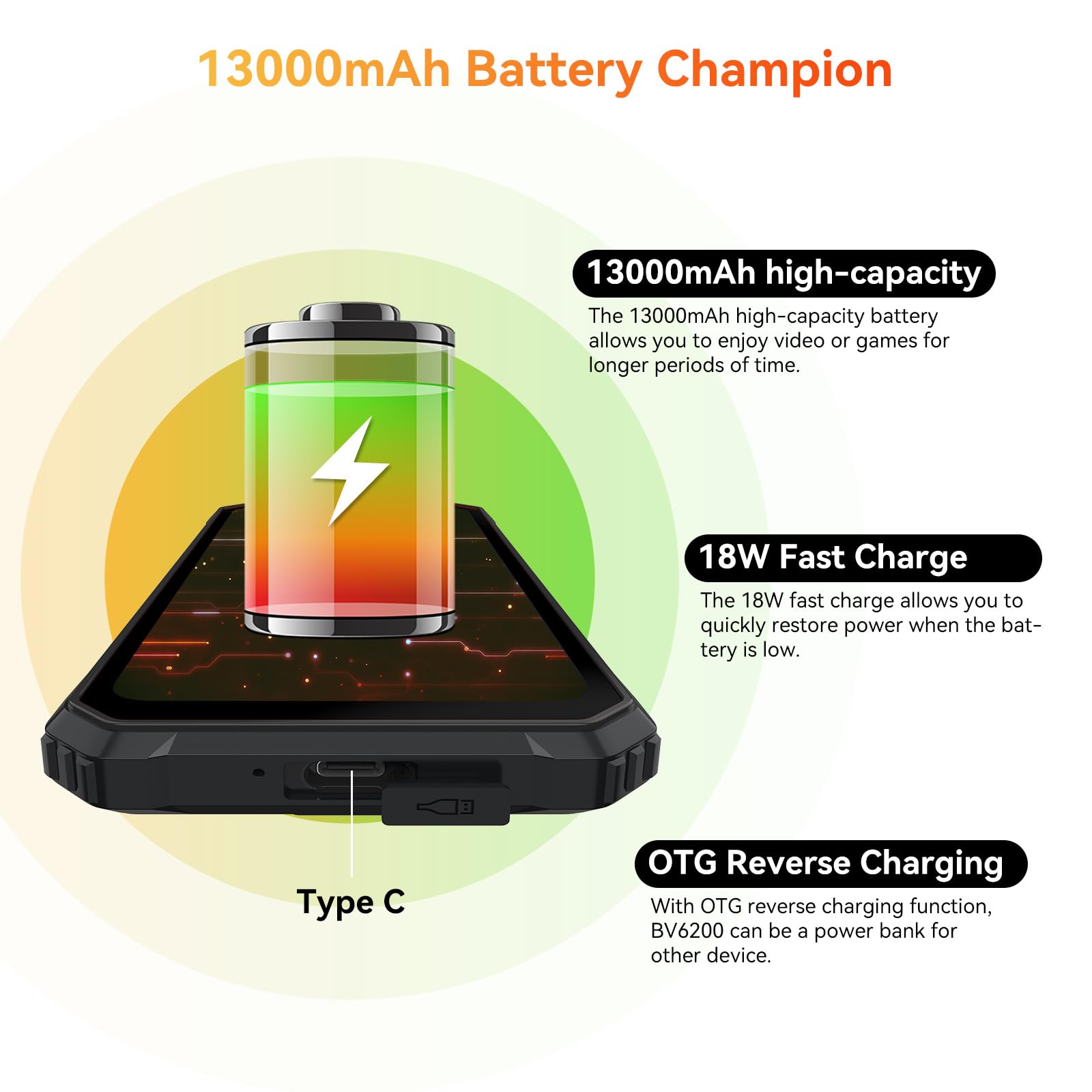 Foto 2 | Smartphone Blackview Bv6200 Gouk Batería Robusta De 13000 Mah - Venta Internacional