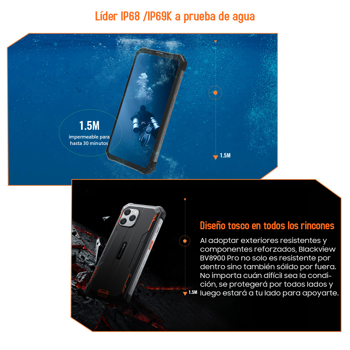 Foto 7 | Smartphone Blackview Bv8900 Pro De 16 Gb+256 Gb, Cámara De 64 Mp