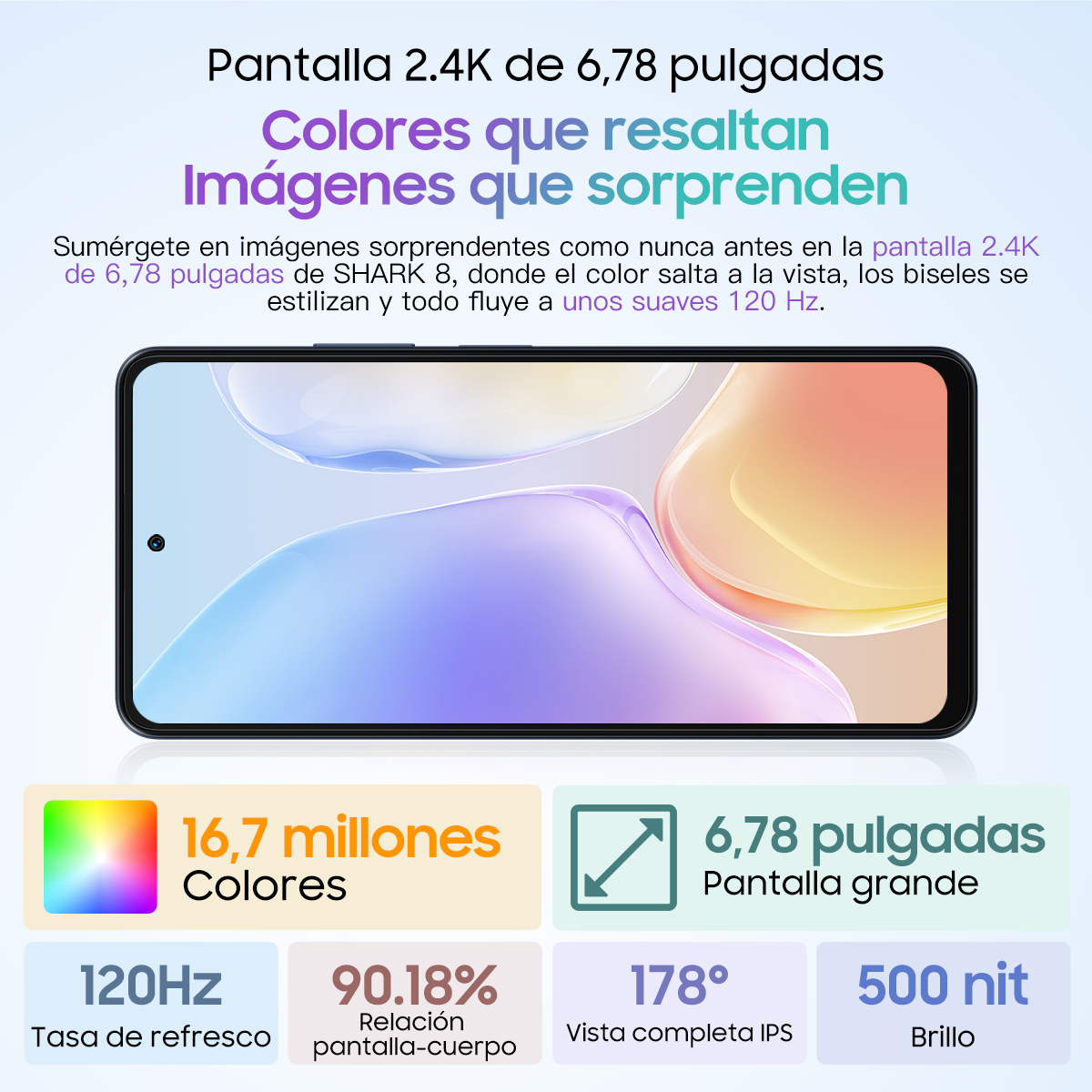 Foto 4 pulgar | Smartphone Blackview Shark 8 Desbloqueado 16 Gb+256 Gb 6,78 Pulgadas y 2,4 K