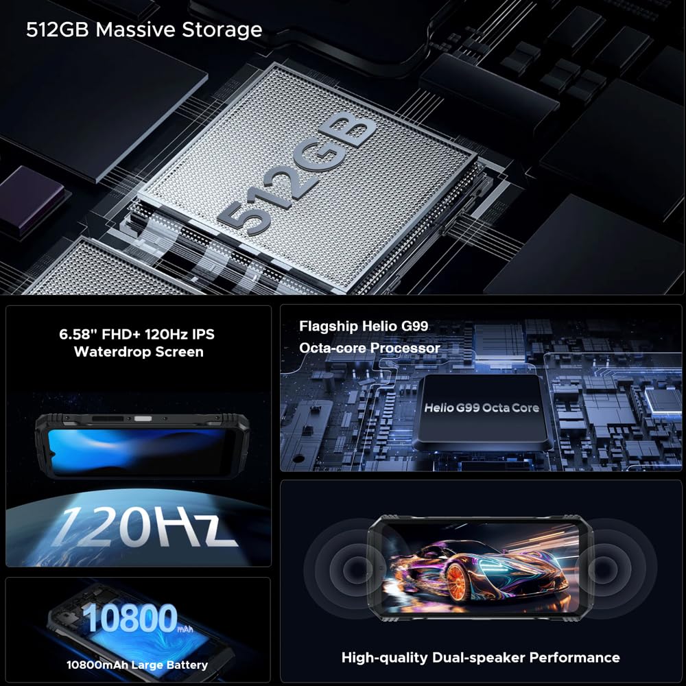 Foto 4 pulgar | Smartphone Doogee S118 4G Rugged Desbloqueado 20 GB + 512 GB Android 14 - Venta Internacional