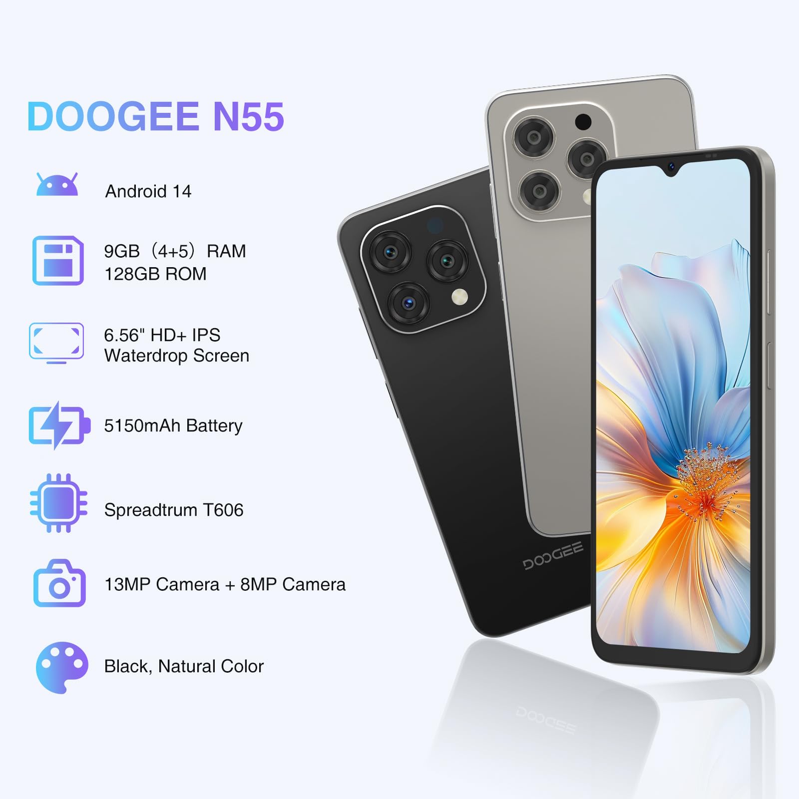 Foto 3 pulgar | Celular Doogee N55 9gb 128gb Desbloqueado-Venta Internacional