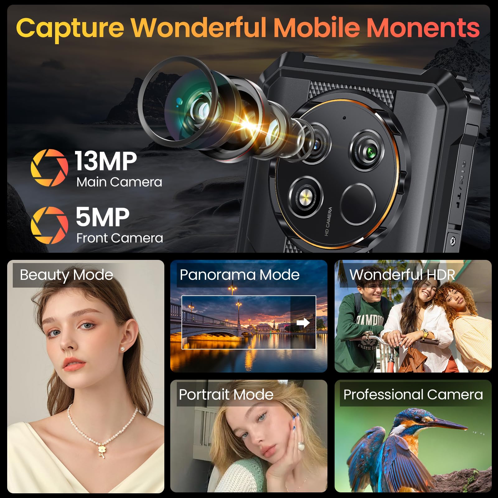 Foto 6 | Smartphone Oukitel Wp28e Cámara Robusta De 6.52 Pulgadas, 64 Gb Rom De 13 Mp - Venta Internacional.