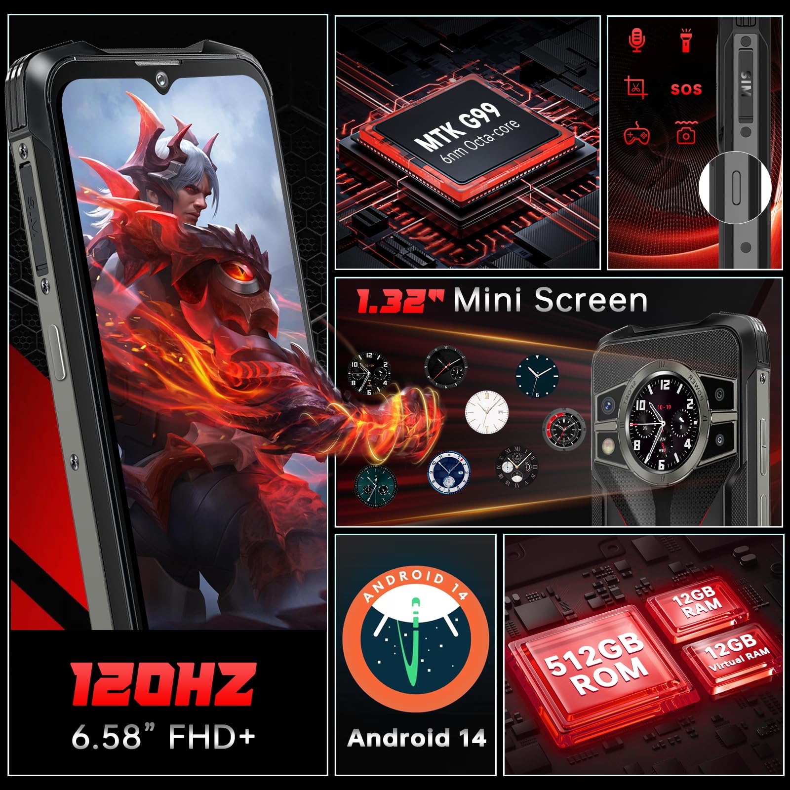 Foto 8 pulgar | Smartphone Cubot King Kong 9 Desbloqueado Android 14 24 Gb+512 Gb - Venta Internacional