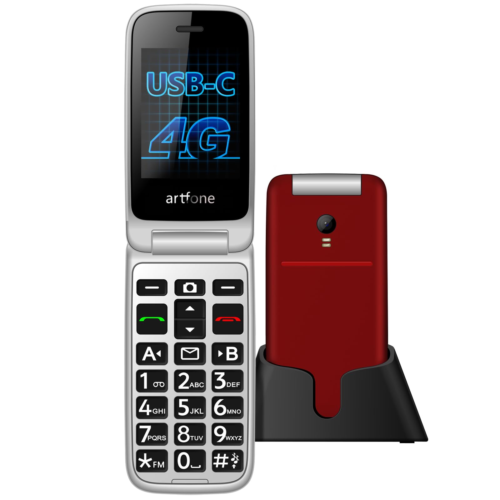 Foto 3 pulgar | Teléfono Plegable Artfone G3 4G Volte Rojo Desbloqueado - Venta Internacional