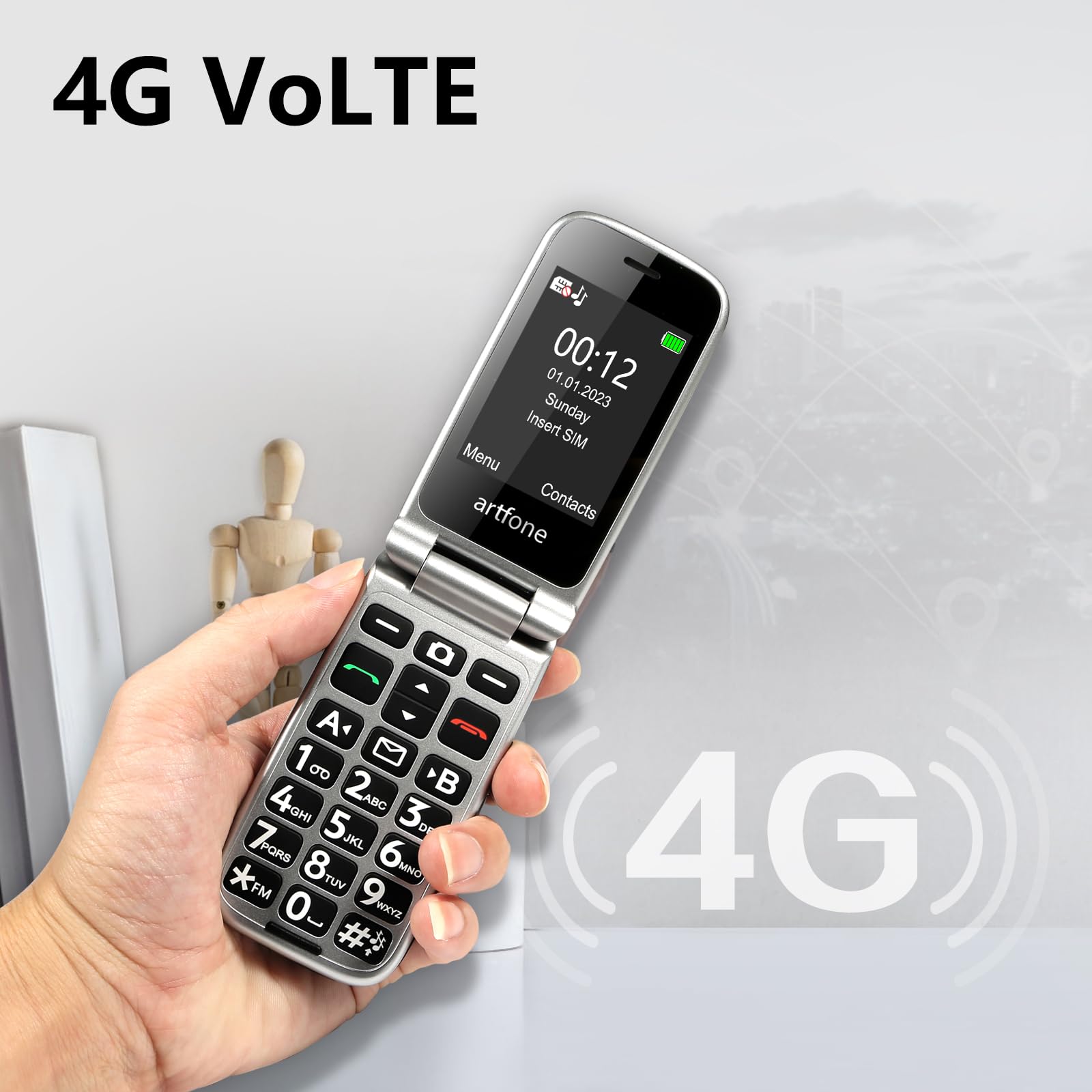 Foto 8 pulgar | Teléfono Plegable Artfone G3 4G Volte Rojo Desbloqueado - Venta Internacional