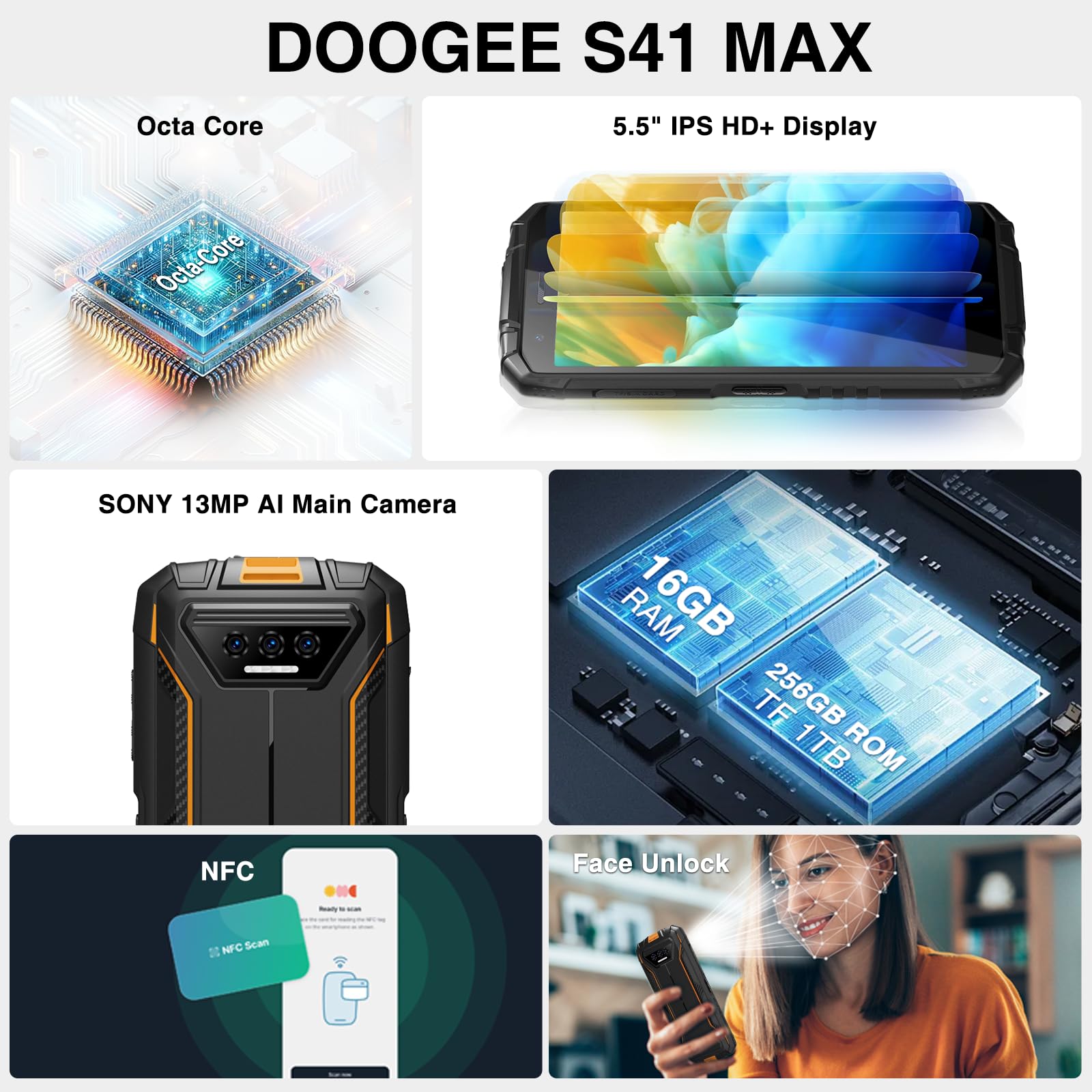 Foto 4 pulgar | Smartphone Doogee S41 Max Rugged 2024 16 Gb + 256 Gb/sd 1 Tb - Venta Internacional.