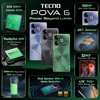 Foto 2 | Celular Tecno Pova 6 256 GB 8 GB Ram Interstellar Blue
