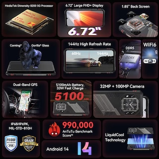 Foto 3 | Smartphone Cubot Kingkong Star 2 5g 6.72 Pulgadas 12 Gb Ram 256 Gb Ro