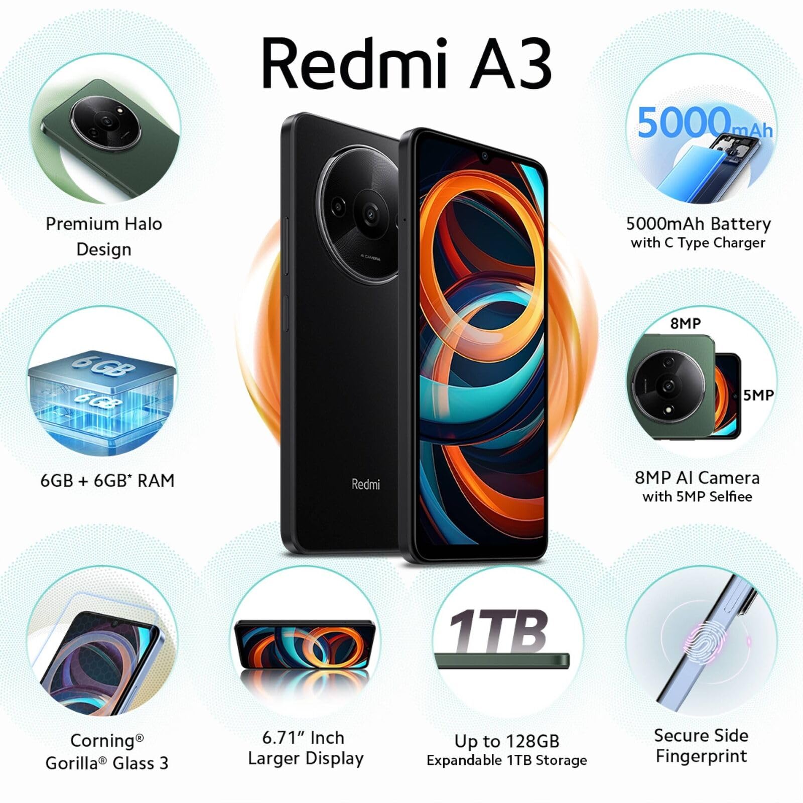 Foto 4 pulgar | Smartphone Xiaomi Redmi A3 4g De 64 Gb + 3 Gb de Ram Global Rom - Venta Internacional