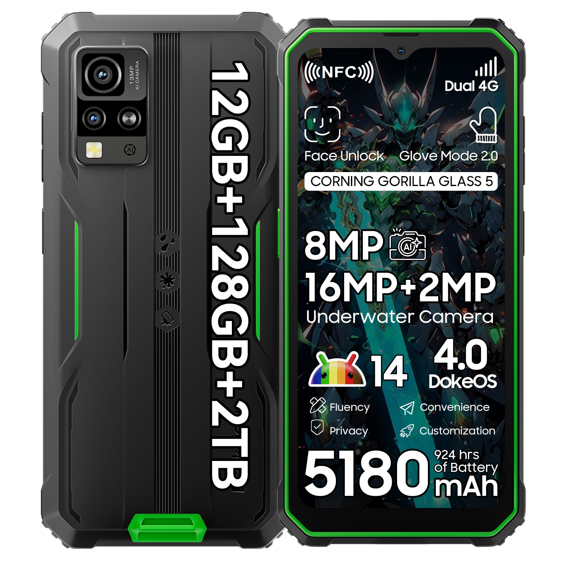 Teléfono Robusto Blackview Bv4800 Pro 8 Gb+128 Gb 13 Mp+5 Mp Android 14 - Venta Internacional.