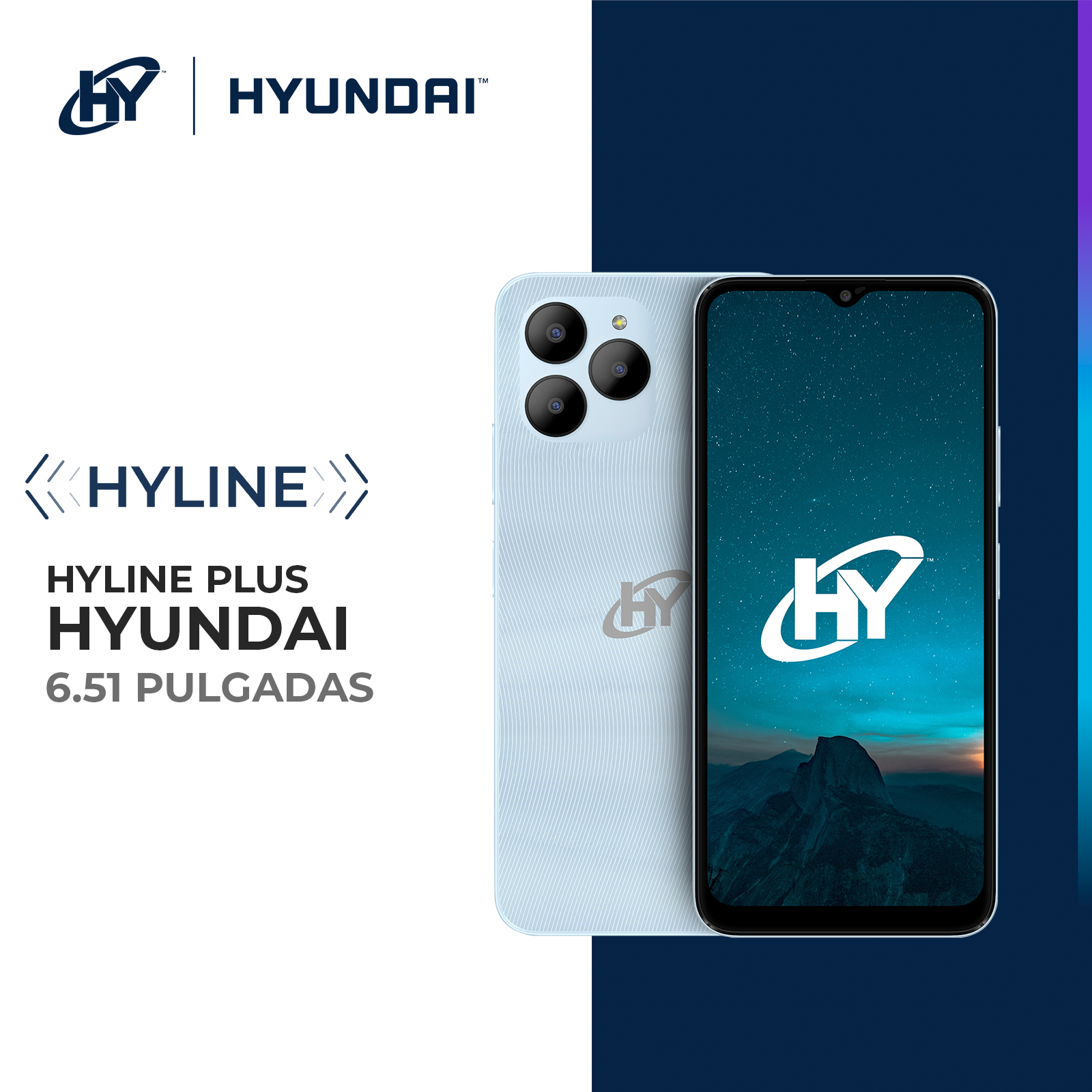 Foto 2 | Hyundai, Hyline Plus Smartphone, Pantalla Digital 6.56, Android 13, Celular Con Sensor De Huella, Almacenamiento 64g