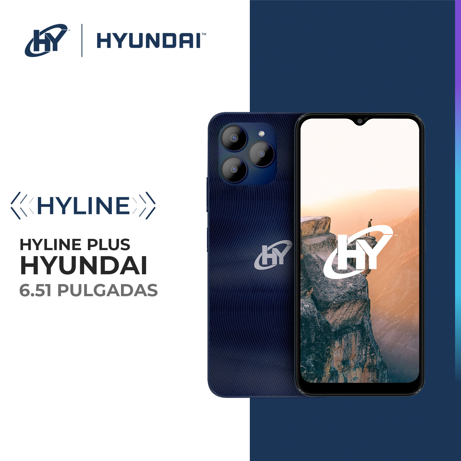 Foto 2 | Hyundai, Hyline Plus Smartphone, Pantalla Digital 6.56, Android 13, Celular Con Sensor De Huella, Almacenamiento 64