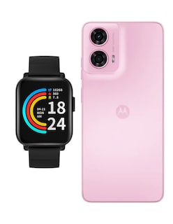 Foto 3 | Bundle Smartphone Motorola Moto G24 128GB Rosa + Audífonos 1More Neo + Smartband E-Joy SE