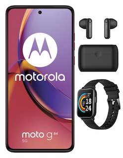 Foto 1 | Bundle Smartphone Moto G84 256 GB Motorola Magenta + Smartband 1More OMT + Audífonos 1 More Neo