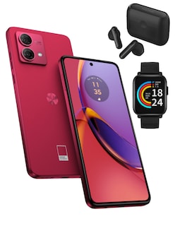 Foto 3 | Bundle Smartphone Moto G84 256 GB Motorola Magenta + Smartband 1More OMT + Audífonos 1 More Neo