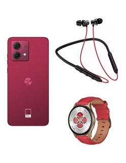 Foto 3 | Bundle Smartphone Moto G84 5g 256gb Rom Motorola Magenta Incluye Smartwatch G-tide R5 Audífonos 1more Airfree Lace
