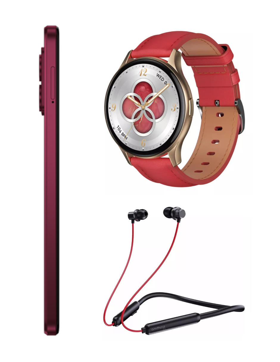 Foto 6 pulgar | Bundle Smartphone Moto G84 5g 256gb Rom Motorola Magenta Incluye Smartwatch G-tide R5 Audífonos 1more Airfree Lace