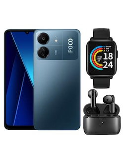 Foto 1 | Bundle Smartphone Poco C65 256gb Rom Xiaomi Azul Incluye Smartband 1more Omt, Audífonos 1more Neo