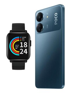 Foto 3 | Bundle Smartphone Poco C65 256gb Rom Xiaomi Azul Incluye Smartband 1more Omt, Audífonos 1more Neo