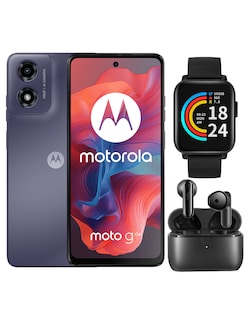 Foto 1 | Bundle Smartphone Moto G04 128gb Rom Motorola Negro Incluye Audífonos 1more Neo. Smartband 1more E-joy Se