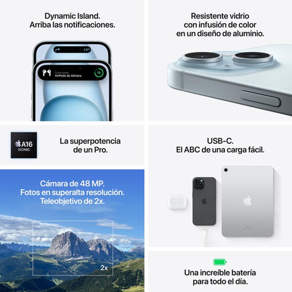 Foto 9 pulgar | Apple Iphone 15 Plus 128 GB Negro USB-C Dynamic Island Cámara 48 MP Chip A16 Bionic