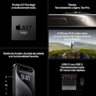 Foto 8 | Celular iPhone 15 Pro Max de 256gb Titanio Azul Desbloqueado