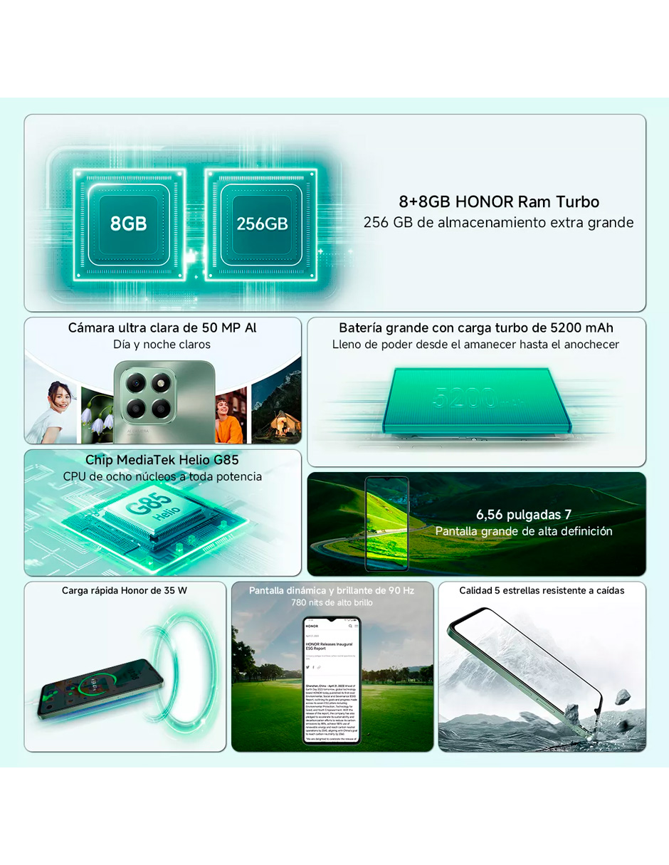 Foto 9 pulgar | Smartphone Honor X6b Plus 256 Gb 8gb Ram Morado Estelar