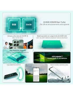 Foto 8 | Smartphone Honor X6b Plus 256 Gb 8gb Ram Morado Estelar