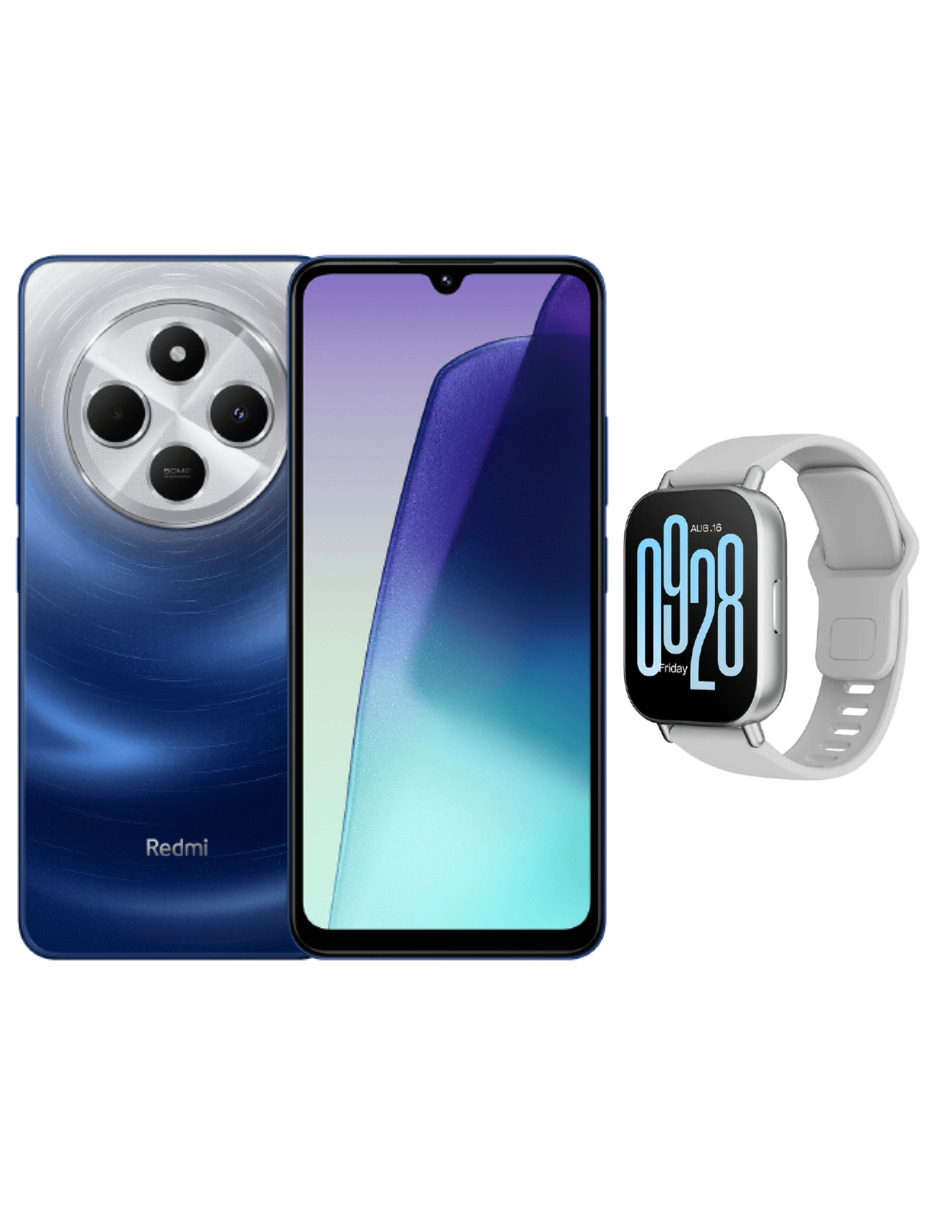 Bundle Xiaomi Redmi 14c 256gb Rom Xiaomi Azul Incluye Smartwatch Redmi Watch 5 Active Xiaomi Plateado