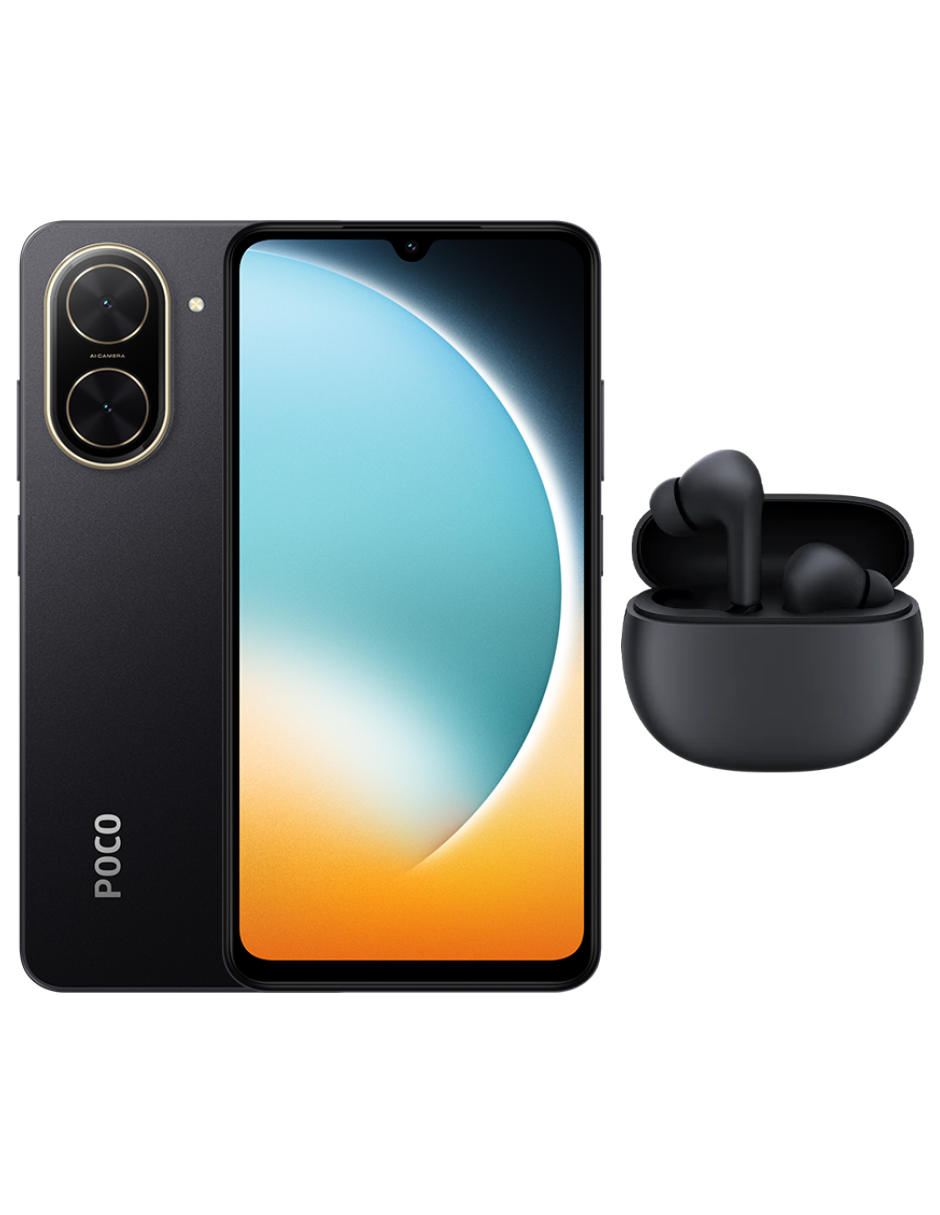 Bundle Xiaomi Poco C71 128gb Rom Xiaomi Negro Incluye Redmi Buds 4 Active Negro