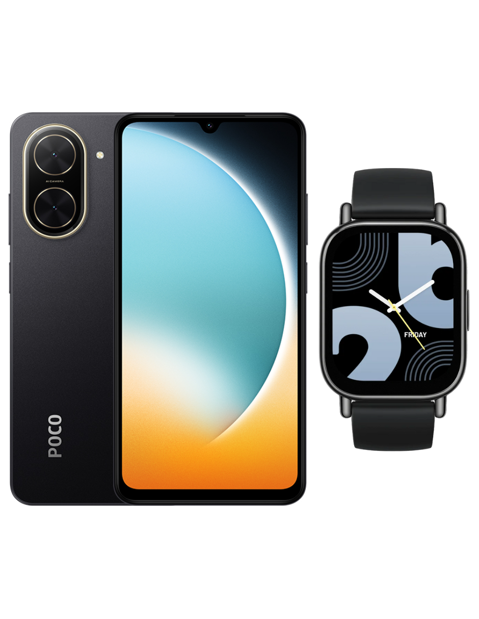 Bundle Xiaomi Poco C71 128gb Rom Xiaomi Negro Incluye Redmi Watch 5 Lite Negro