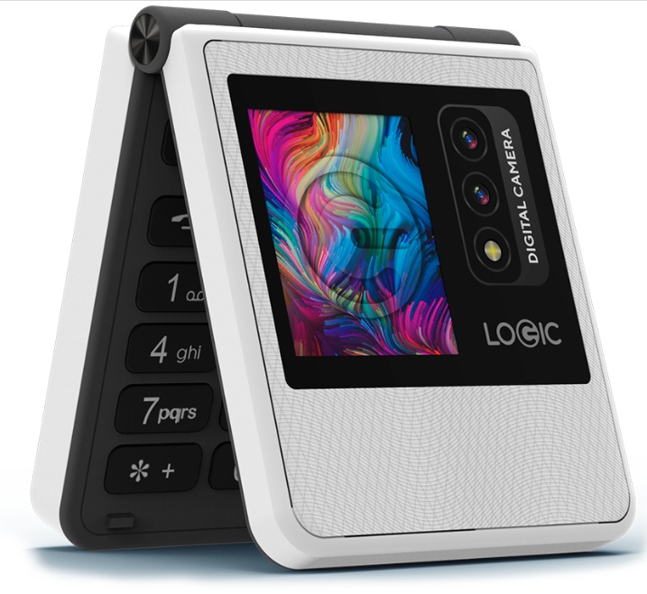 Foto 2 pulgar | Celular de Folder Logic Z1l 32 Mb 32 Mb 4G Doble Pantalla Blanco