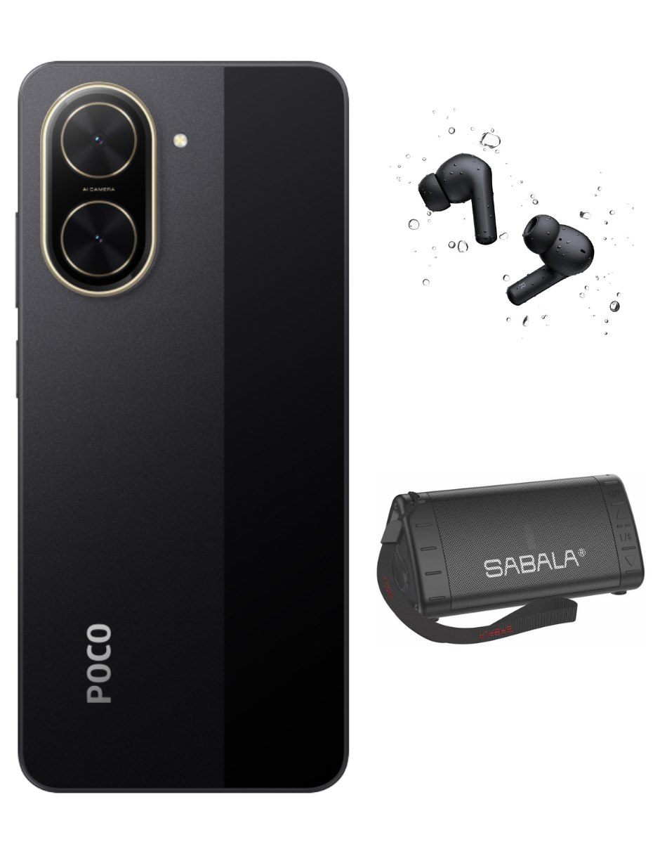 Foto 3 pulgar | Bundle Xiaomi Poco C71 128gb Rom Xiaomi Negro Incluye Xiaomi Bunds 4 Active Negros Y Bocina Sabala Dr 901