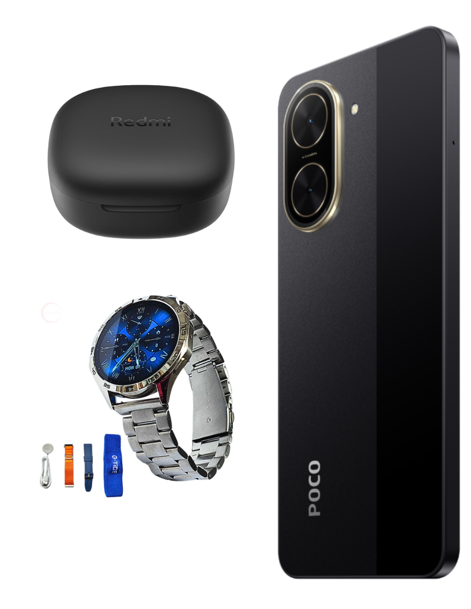 Foto 5 pulgar | Bundle Xiaomi Poco C71 128gb Rom Xiaomi Negro Incluye Xiaomi Bunds 6 Play Negros Y Smartwatch G-tide Power