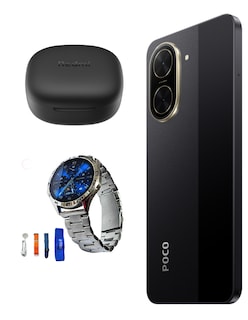 Foto 4 | Bundle Xiaomi Poco C71 128gb Rom Xiaomi Negro Incluye Xiaomi Bunds 6 Play Negros Y Smartwatch G-tide Power