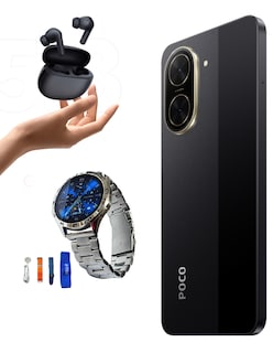 Foto 4 | Bundle Xiaomi Poco C71 128gb Rom Xiaomi Negro Incluye Xiaomi Bunds 4 Active Negros Y Smartwatch G-tide Power