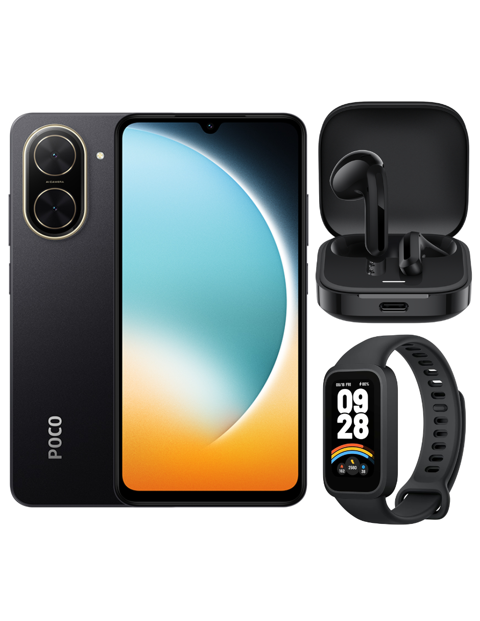 Bundle Xiaomi Poco C71 128gb Rom Xiaomi Negro Incluye Xiaomi Bunds 6 Active Negros Y Band 9 Active
