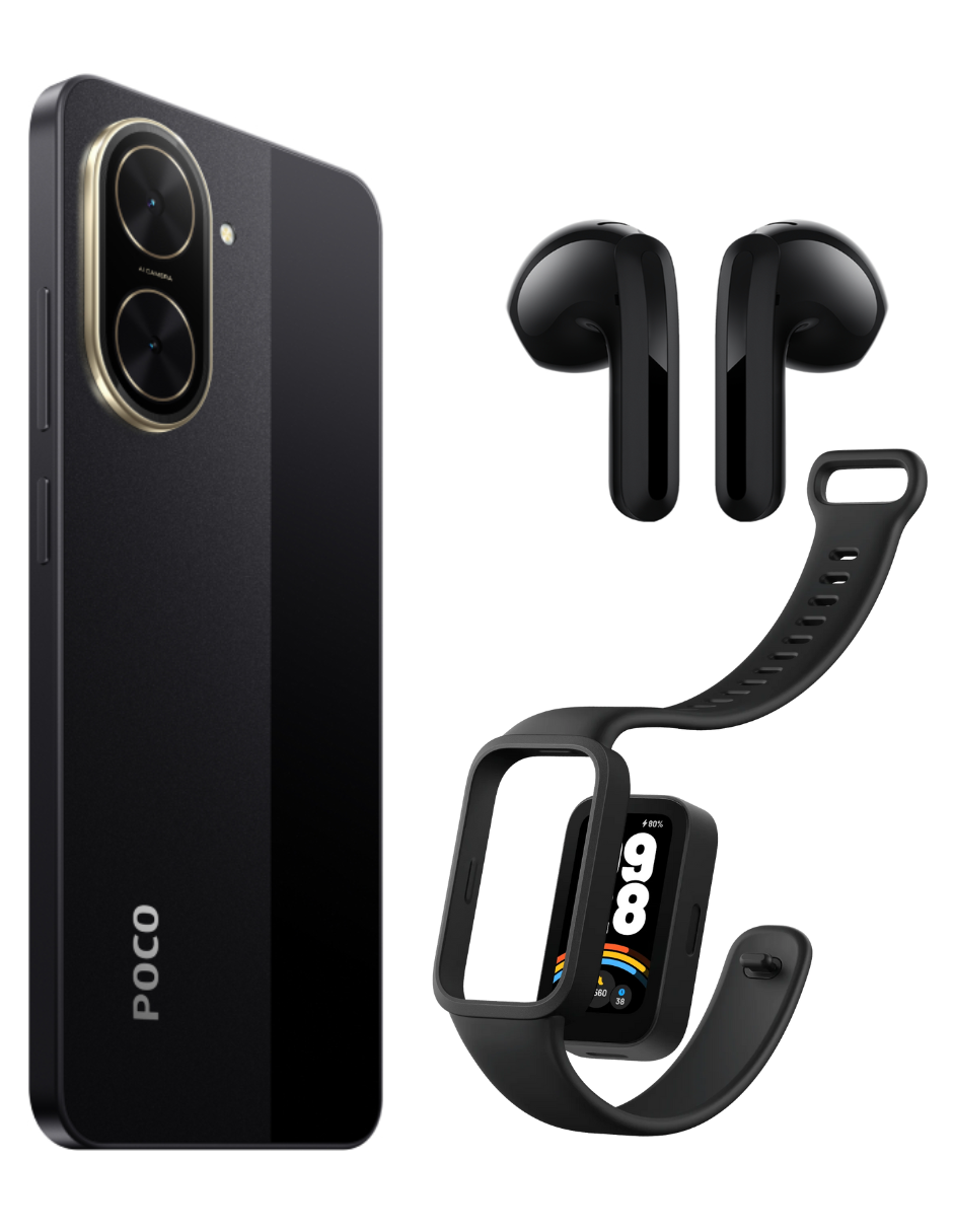 Foto 4 pulgar | Bundle Xiaomi Poco C71 128gb Rom Xiaomi Negro Incluye Xiaomi Bunds 6 Active Negros Y Band 9 Active