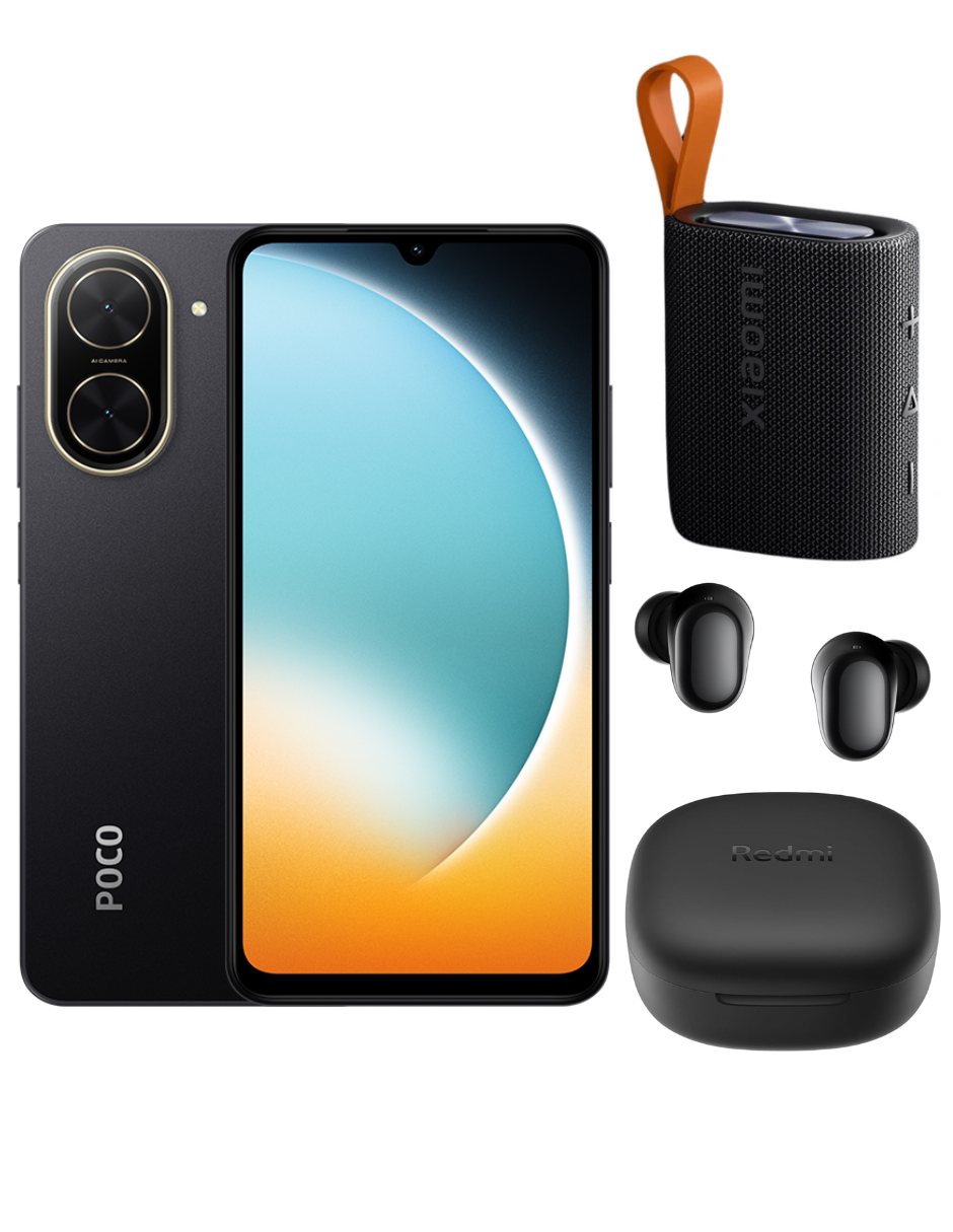 Bundle Xiaomi Poco C71 128gb Rom Xiaomi Negro Incluye Xiaomi Bunds 6 Play Negros Y  Xiaomi Sound Pocket