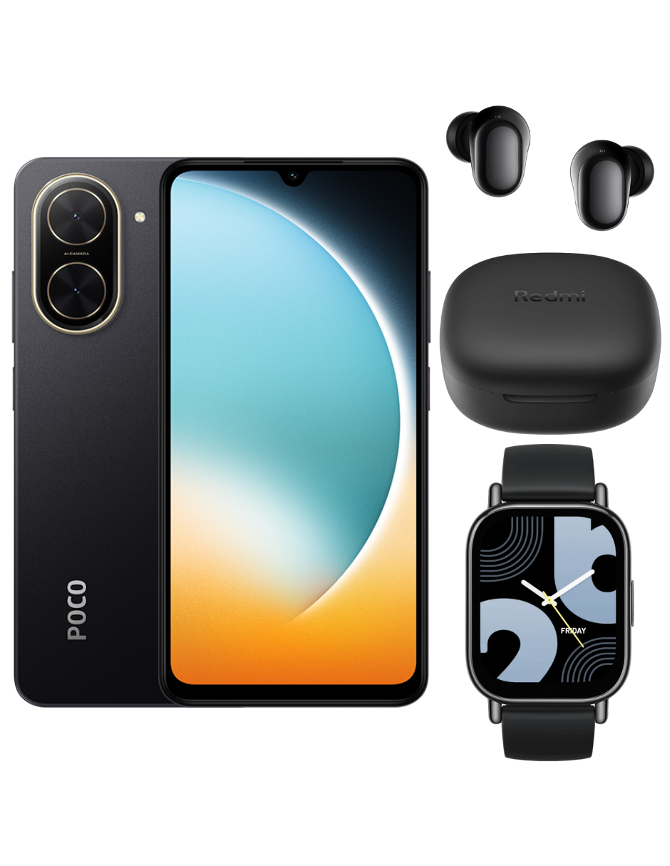 Bundle Xiaomi Poco C71 128gb Rom Xiaomi Negro Incluye Xiaomi Bunds 6 Play Negros Y Watch 5 Lite Negra