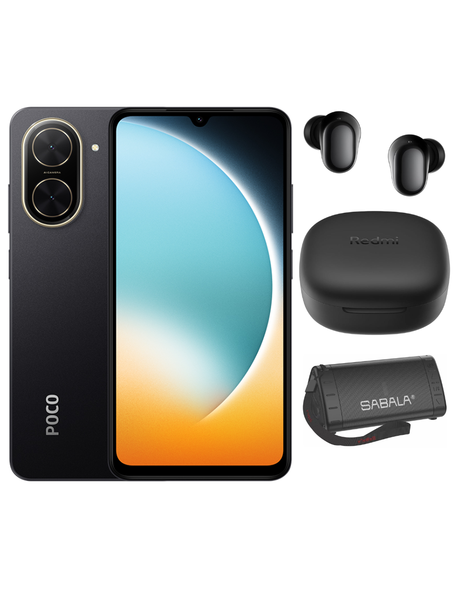 Bundle Xiaomi Poco C71 128gb Rom Xiaomi Negro Incluye Xiaomi Bunds 6 Play Negros Y Bocina Sabala Dr 901