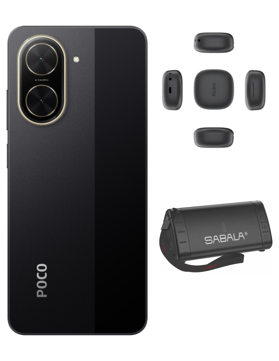 Foto 3 pulgar | Bundle Xiaomi Poco C71 128gb Rom Xiaomi Negro Incluye Xiaomi Bunds 6 Play Negros Y Bocina Sabala Dr 901
