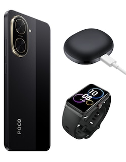 Foto 3 | Smartphone Xiaomi Poco C71 128 GB Negro + Bunds 4 Active Negros + Honor Choice Band