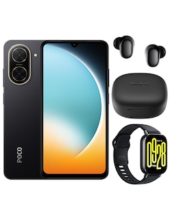 Foto 1 | Bundle Xiaomi Poco C71 128gb Rom Xiaomi Negro Incluye Xiaomi Bunds 6 Play Negros Y Watch 5 Active