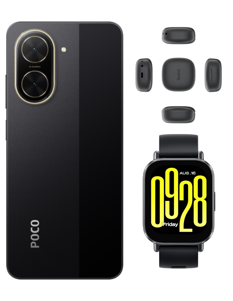 Foto 3 pulgar | Bundle Xiaomi Poco C71 128gb Rom Xiaomi Negro Incluye Xiaomi Bunds 6 Play Negros Y Watch 5 Active
