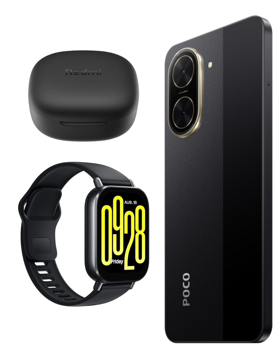 Foto 4 | Bundle Xiaomi Poco C71 128gb Rom Xiaomi Negro Incluye Xiaomi Bunds 6 Play Negros Y Watch 5 Active