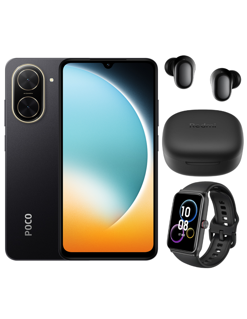 Smartphone Xiaomi Poco C71 128GB ROM Negro + Bunds 6 Play Negros + Honor Choice Band