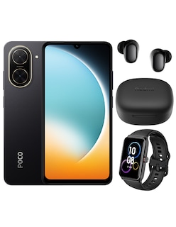 Foto 1 | Smartphone Xiaomi Poco C71 128GB ROM Negro + Bunds 6 Play Negros + Honor Choice Band