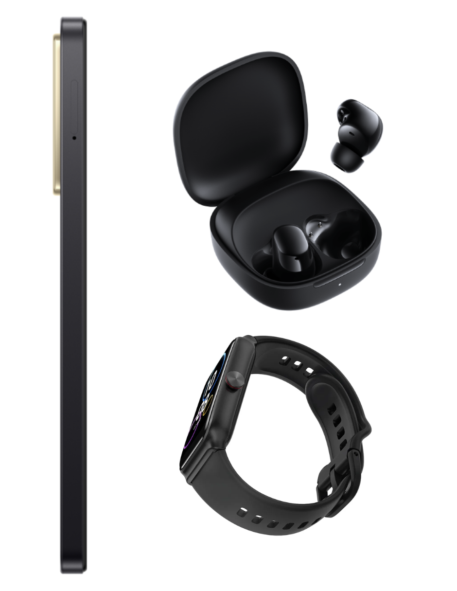 Foto 6 pulgar | Smartphone Xiaomi Poco C71 128GB ROM Negro + Bunds 6 Play Negros + Honor Choice Band