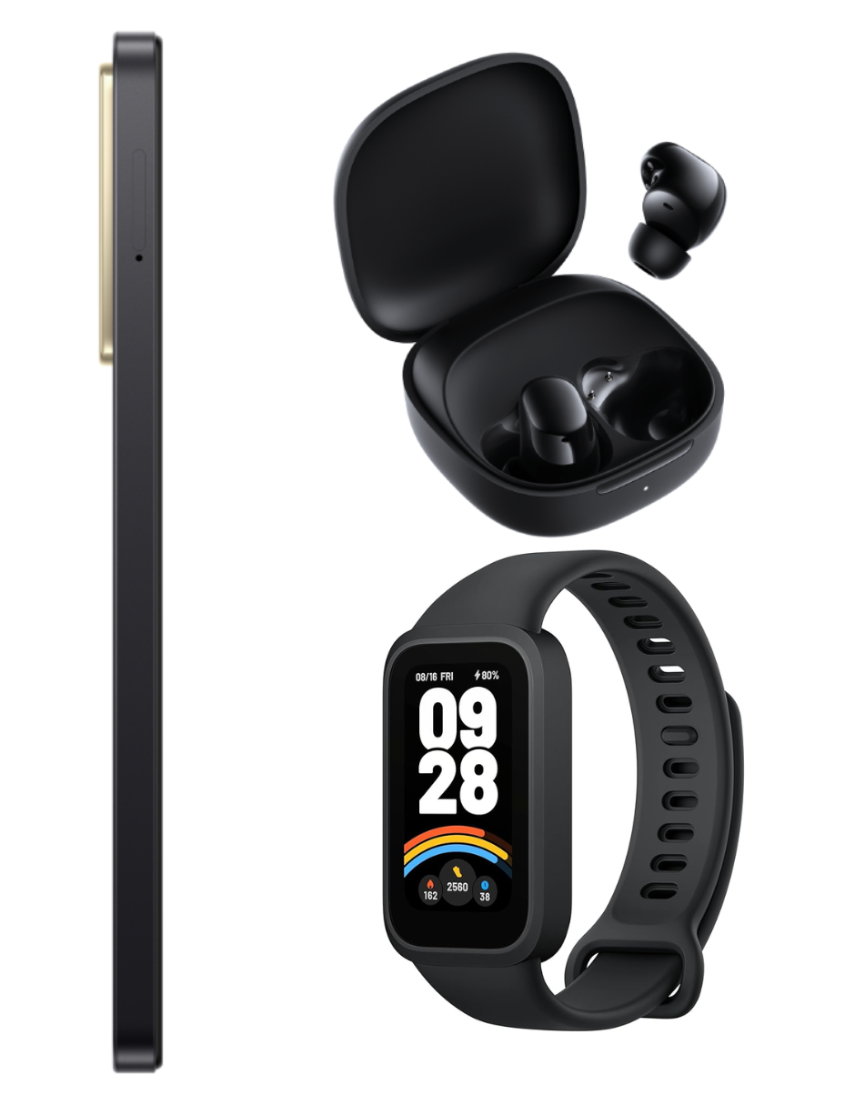 Foto 6 pulgar | Smartphone Xiaomi Poco C71 128GB ROM Negro + Xiaomi Bunds 6 Play Negros + Band 9 Active